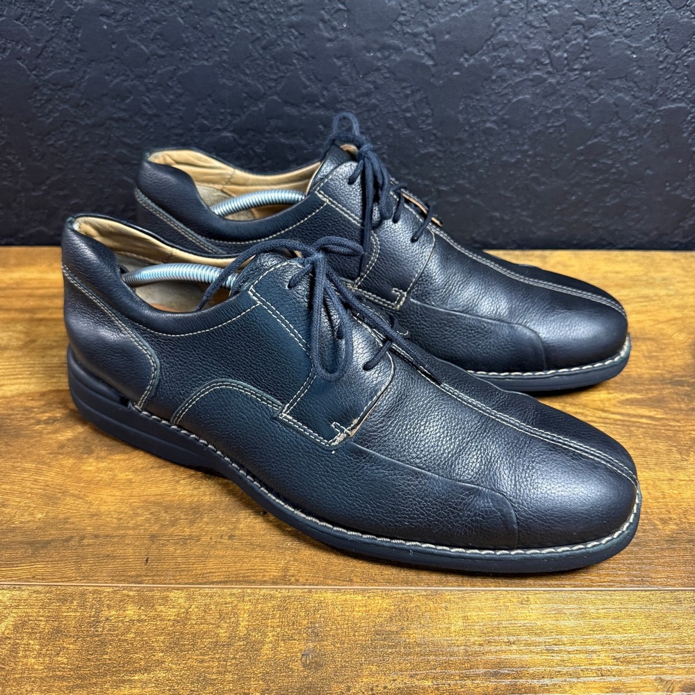Johnston & Murphy 20-7222 Black Pebbled Leather Oxford Mens 10.5W‎